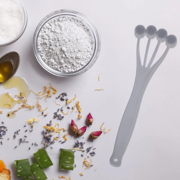 4 Pack Exfoliating Bath Brush Scrubbing with Handle Body Scrubber for Shower