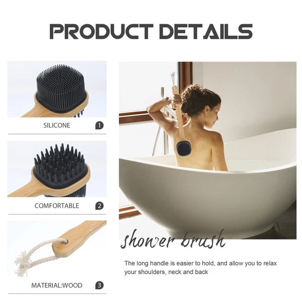 Bath Brush Exfoliating Back Scrubber Elderly Miss Long Handled Shower for Body