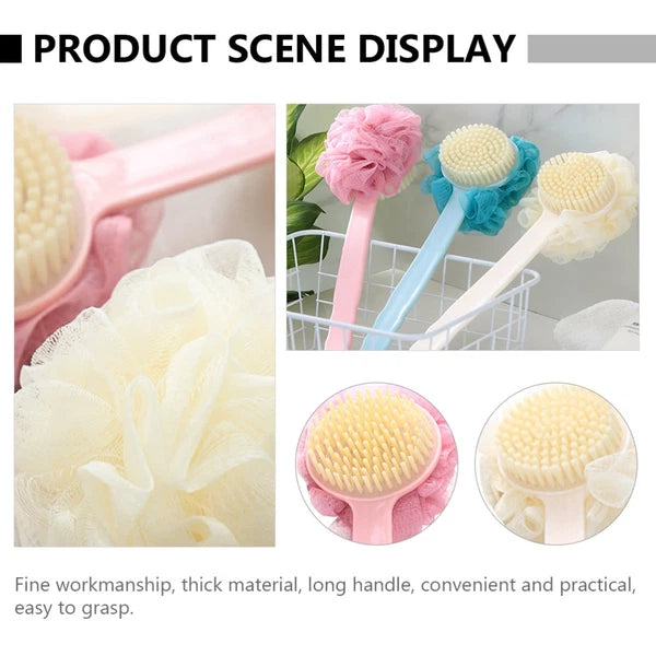 2 Pcs Back Rub Bath Brush Elderly Exfoliator for Shower Scrubber