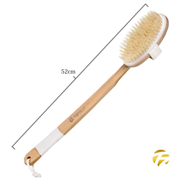 Extra Long Handle Natural Wooden Bristle Shower Bath Body Brush Back Scrubber