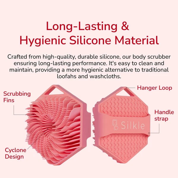 Silicone Body Scrubber - Exfoliating Bath Brush for Gentle Cleansing