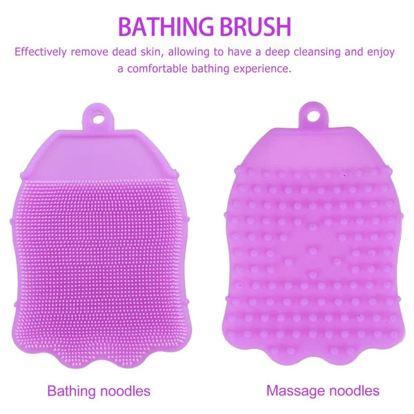 Silicone Hair Shampoo Child Shower Brush with Dispenser Kids Bath