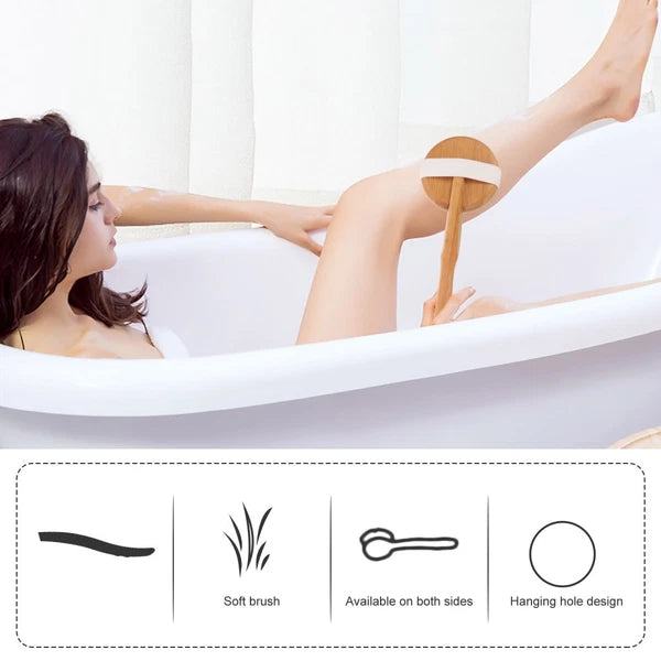 Removable Bath Brush Women's Elderly Body Scrubber Shower Cleaner