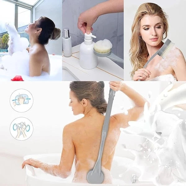 Back Brush Long Handle for Shower, 20.5” Back Bath Brush for Shower, Back Scr...