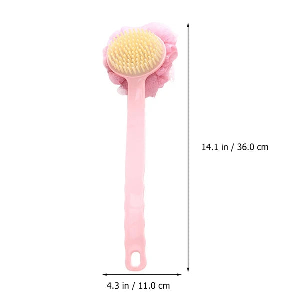 2 Pcs Back Rub Bath Brush Elderly Exfoliator for Shower Scrubber