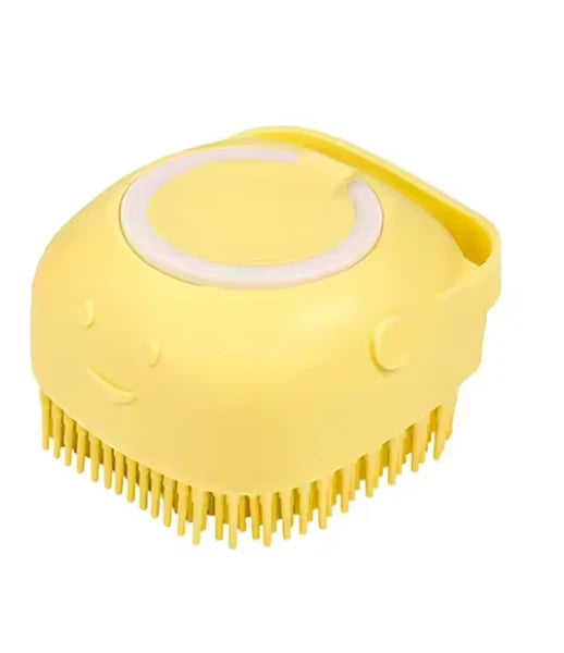 Pet Bath Brush with Shampoo Dispenser – Soft Silicone Grooming Tool for Dogs & C