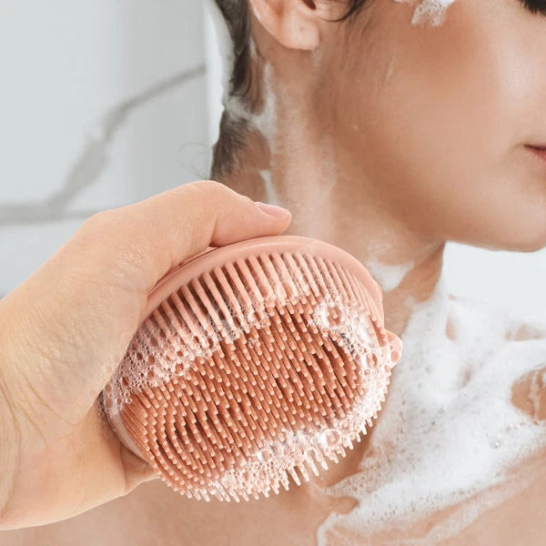 Bath Brush Travel Baby Exfoliating for Body Shower Scrubber Silicone