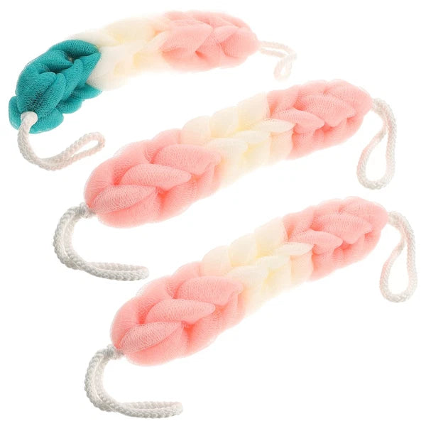 3 Pcs Back Scrubber Bath Towel Man Exfoliating Shower Pouf Loofah Body