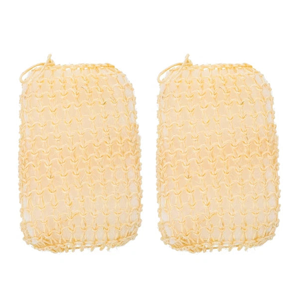 2 Pcs Silk Bath Towel Body Brush Exfoliator Scrubber Sisal Loofah