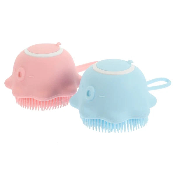 2 Pcs Bath Brush Child Baby Multi-functional Exfoliating Silicone Scrubber