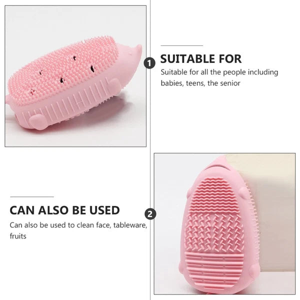 Bath Brush Scrubber Silicone Body Shower Baby Child Double Sided Portable