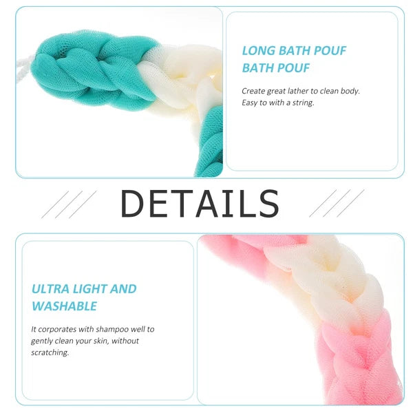 3 Pcs Back Scrubber Bath Towel Man Exfoliating Shower Pouf Loofah Body