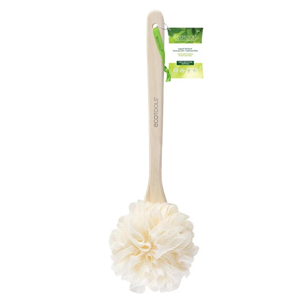 Exfoliating Loofah Body Back Scrubber with Long Wooden Handle for Shower