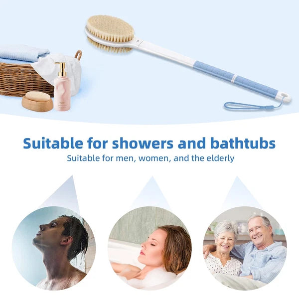 Back Brush Long Handle Shower Bath Scrubber Body For Non-slip Handled Cleang