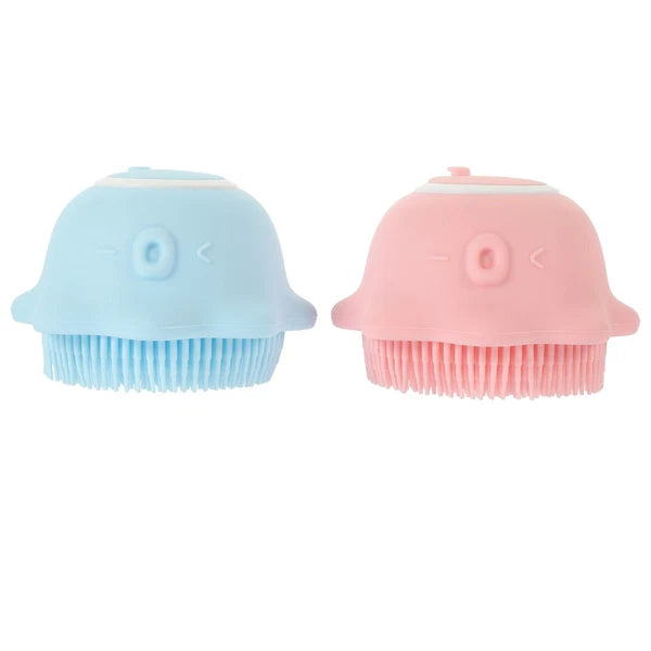2 Pcs Bath Brush Child Baby Multi-functional Exfoliating Silicone Scrubber