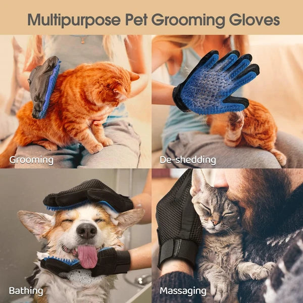 Upgrade Efficient Pet Hair Remover Gloves - Gentle Shedding Brushes for Dogs,...