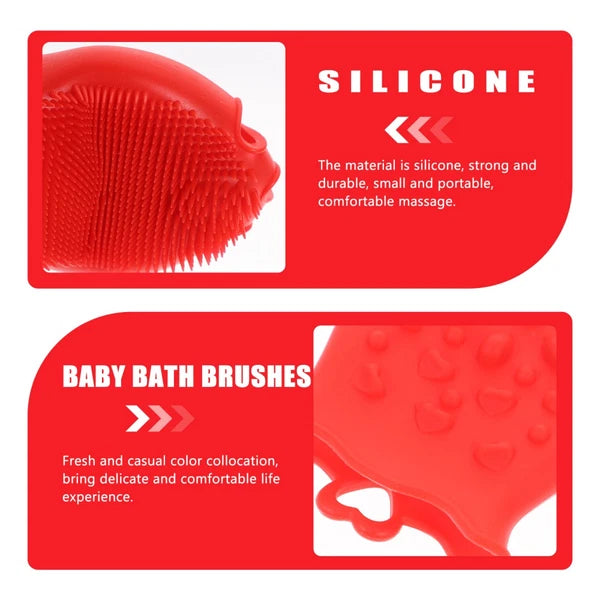 Silicone Shampoo Brush Toddler Soft Back Scrubber for Shower Scalp