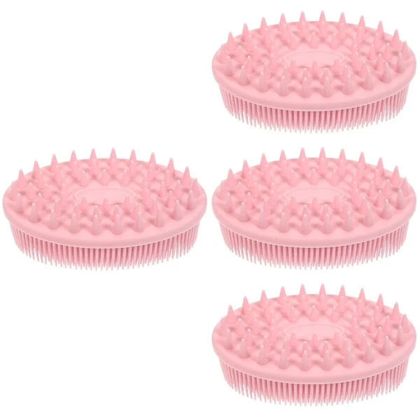 Set of 4 Silicone Bath Brush Child Shampoo Shower Scrubber