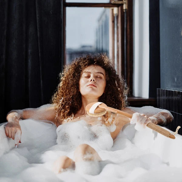 Removable Bath Brush Women's Elderly Body Scrubber Shower Cleaner