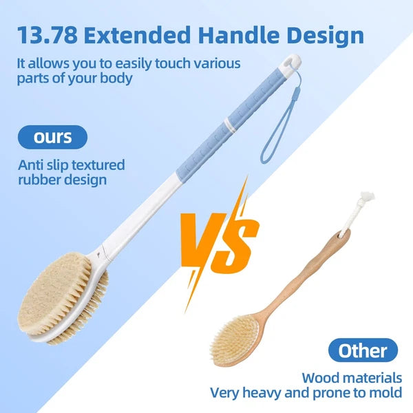 Back Brush Long Handle Shower Bath Scrubber Body For Non-slip Handled Cleang