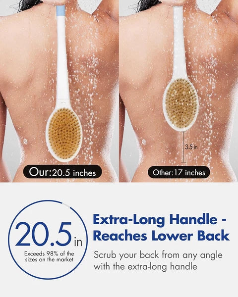 Back Scrubber Body Shower Brush - 20.5Â€™Â€™ Extra Long Bath Brush with Stiff &