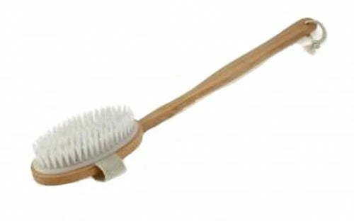 NEW LONG WOODEN HANDLE BACK BATH BRUSH BRISLTES BODY BATH SHOWER CLEANER