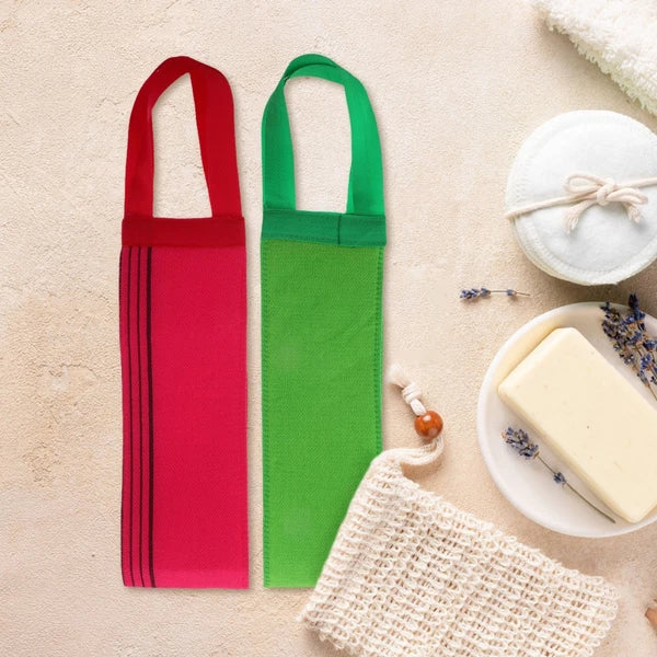 2 Pcs Bath Towel Back Brush for Shower Women Asian Exfoliating Washcloth