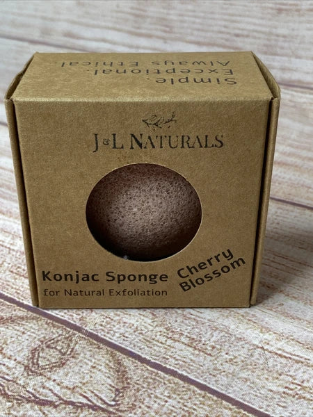 J & L Naturals Konjac Sponge Cherry Blossom for Natural Exfoliation Vegan