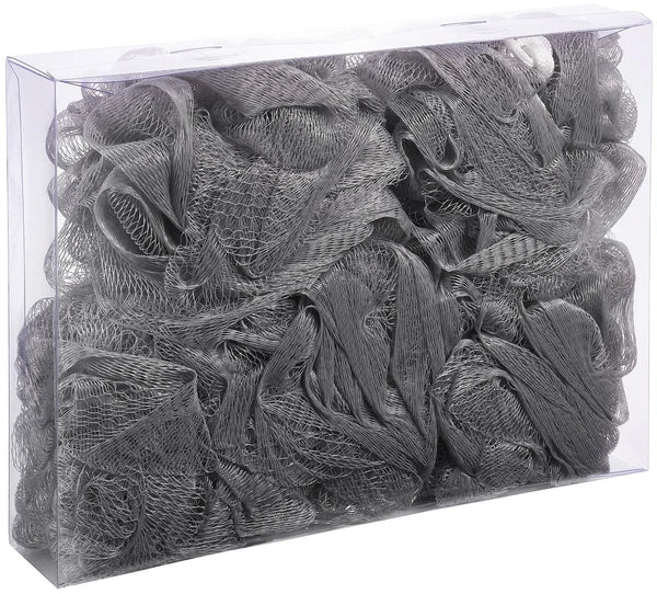 Bundle of 5 Exfoliating Sponges - Bath & Shower Puff Body Brush Scrub Mesh Ball