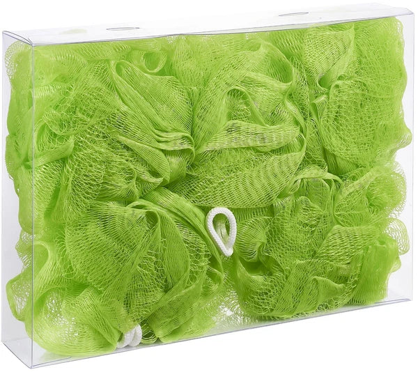 Bundle of 5 Exfoliating Sponges - Bath & Shower Puff Body Brush Scrub Mesh Ball