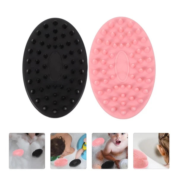 2 Pcs Silicone Bath Brush Toddler Child Children Hair Double-sided