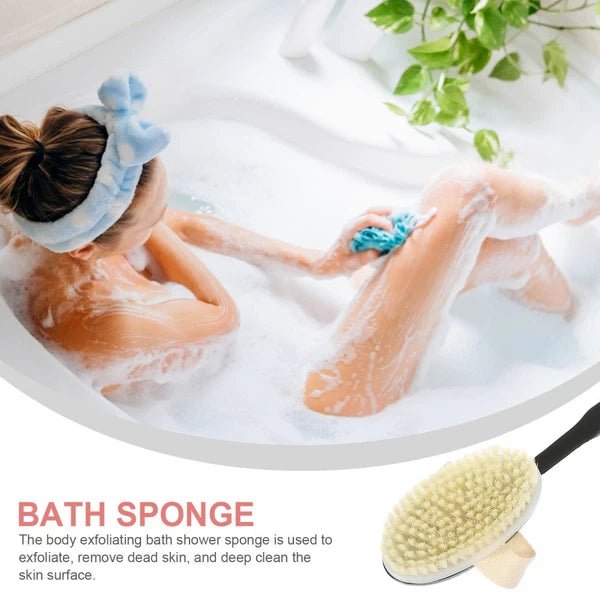 Bend Handle Bath Brush Skin Exfoliator for Back Shower Scrubber Body