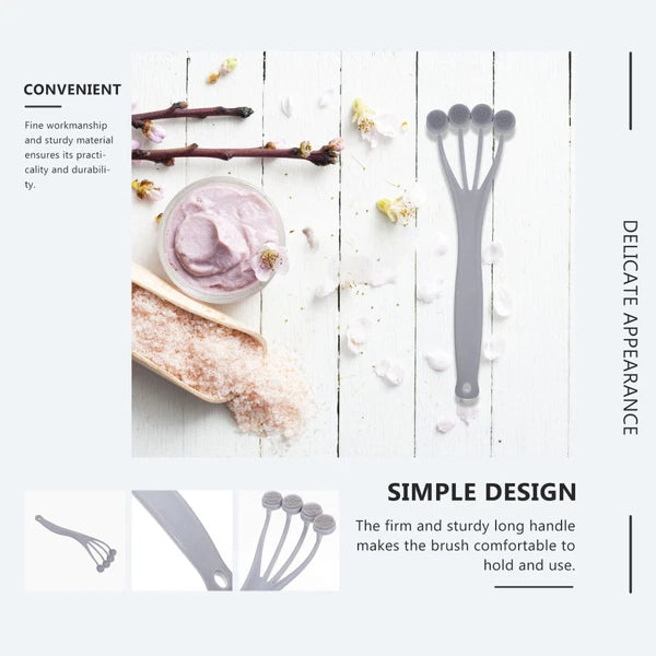 5 Count Exfoliating Bath Brush Shower Back Scrubber for Men Body