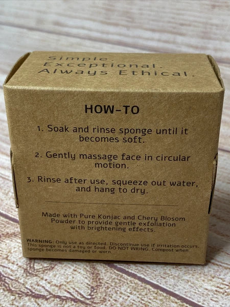 J & L Naturals Konjac Sponge Cherry Blossom for Natural Exfoliation Vegan