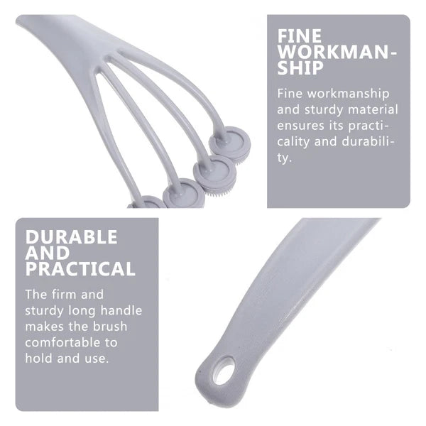 4 Pack Exfoliating Bath Brush Scrubbing with Handle Body Scrubber for Shower