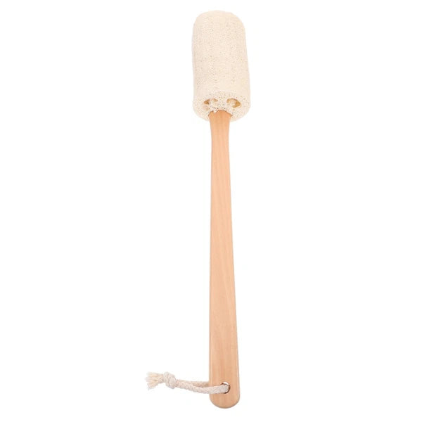 Long Handle Loofah Stick Bath Brush for Body Exfoliation and Cleaning