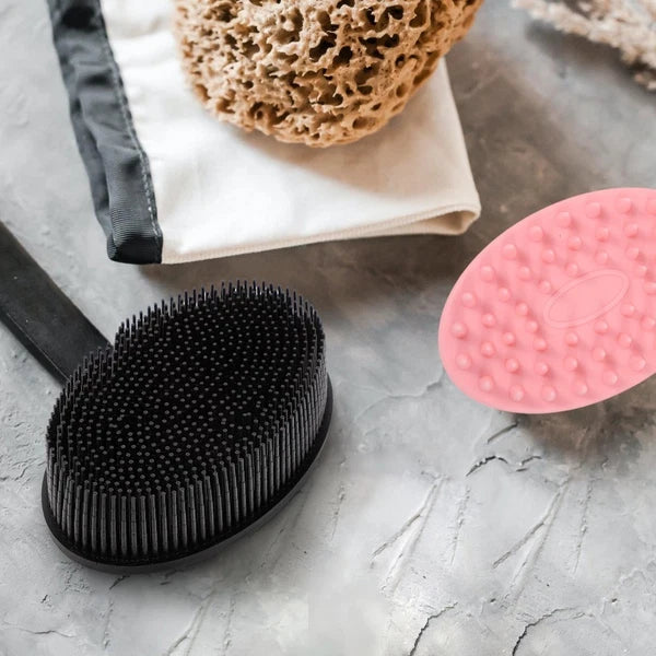 2 Pcs Silicone Bath Brush Toddler Child Children Hair Double-sided