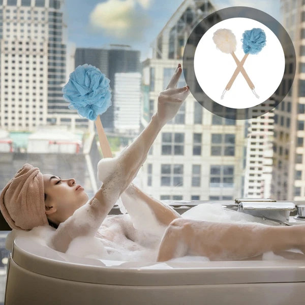 2 Pcs Bath Brushes for Shower Cleaning Bathing with Long Handle
