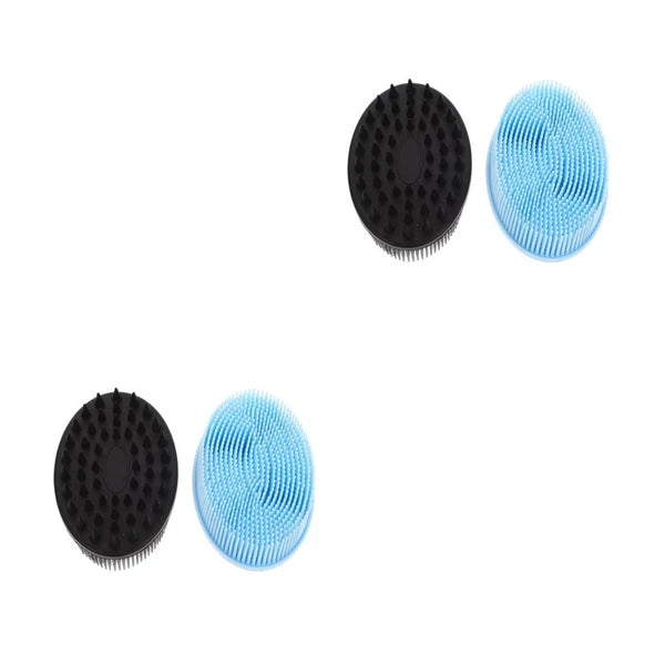 2 Pcs Bath Brush Silicone Body Scrubber with Handle Bathroom