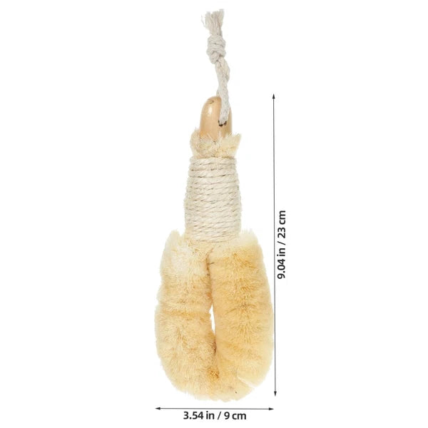 Sisal Shower Brush Body Scrubber Exfoliator Back Scrubbing Handle