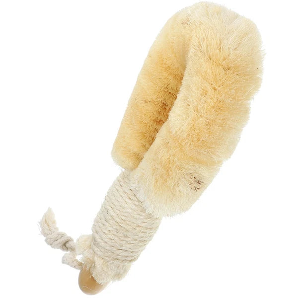 Sisal Shower Brush Exfoliating Bathing Back Scrubber with Handle
