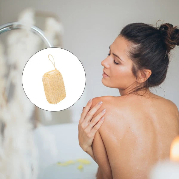 2 Pcs Silk Bath Towel Body Brush Exfoliator Scrubber Sisal Loofah