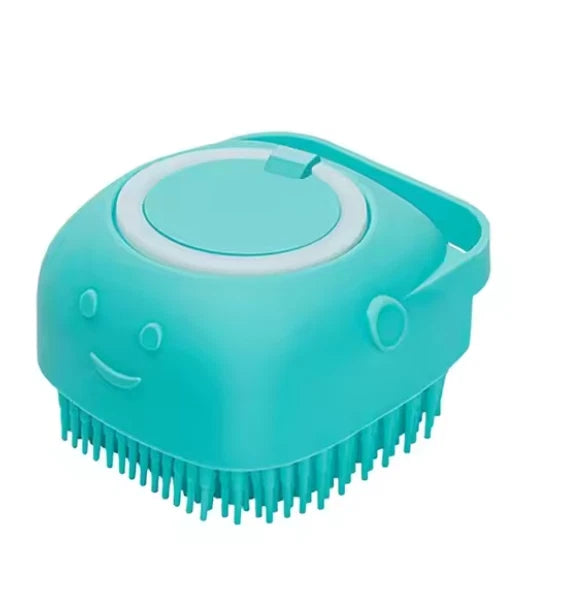 Pet Bath Brush with Shampoo Dispenser – Soft Silicone Grooming Tool for Dogs & C