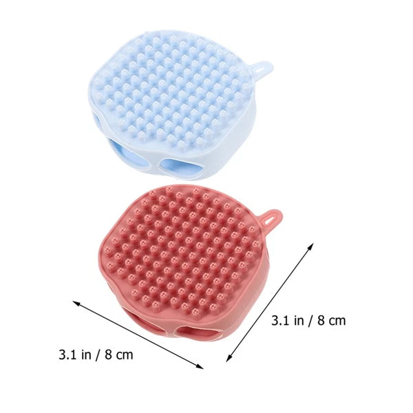 2 Pcs Shampoo Bath Brush Travel Child Exfoliating Silicone Body Scrubber