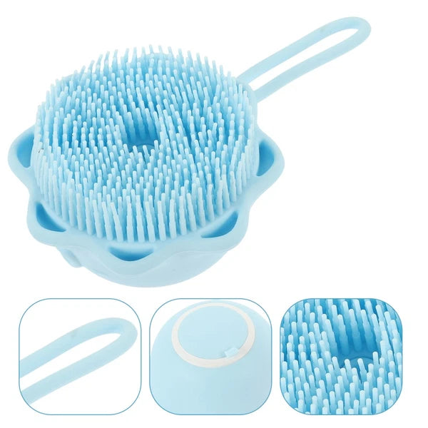 2 Pcs Bath Brush Child Baby Multi-functional Exfoliating Silicone Scrubber