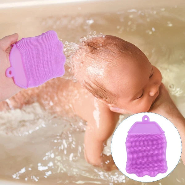 Silicone Hair Shampoo Child Shower Brush with Dispenser Kids Bath