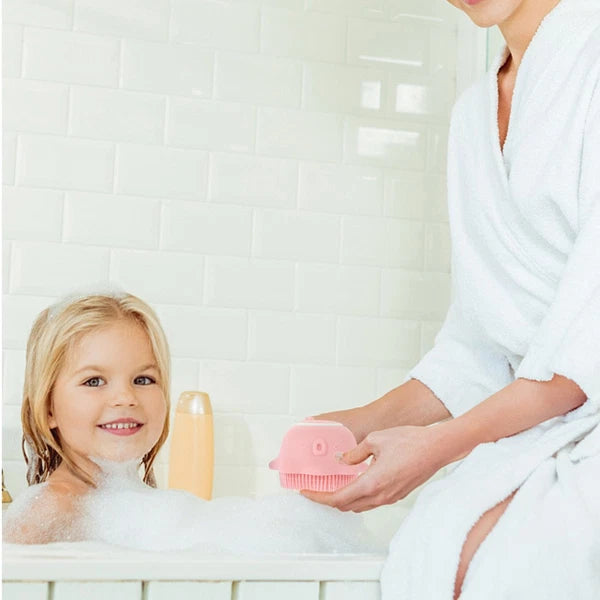 2 Pcs Bath Brush Child Baby Multi-functional Exfoliating Silicone Scrubber