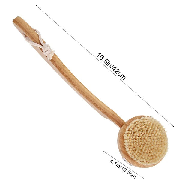 1pc Bristle Bath Brush Long Handle Bath Scrubber Hanging Body Massager SPA