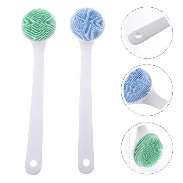 2Pcs Long Handle Bath Scrub Shower Body Brushes Massage Cleaning Scrubbers