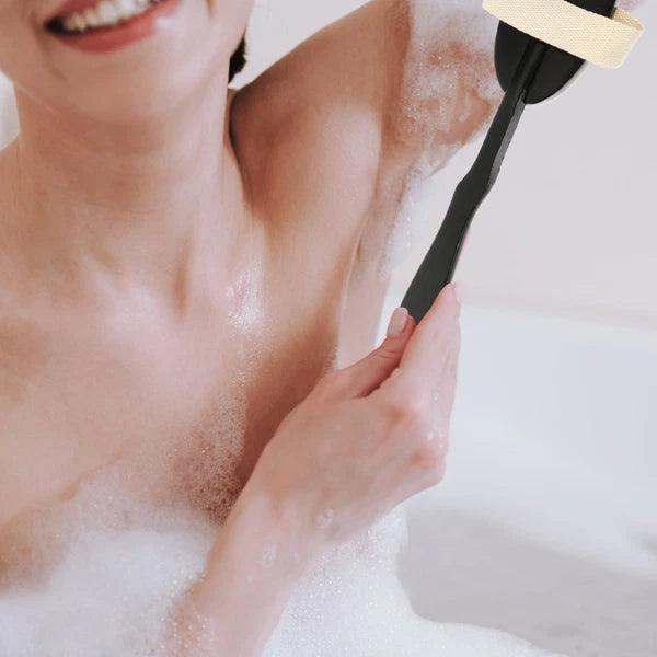 Bend Handle Bath Brush Skin Exfoliator for Back Shower Scrubber Body